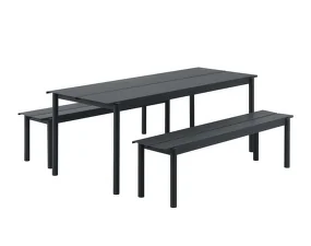 Linear Steel Bench 170 cm, black