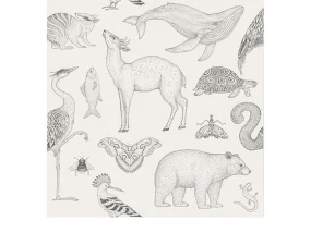 Katie Scott Animals Wallpaper, off-white
