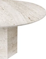 Epic Dining Table Ø130, white travertine