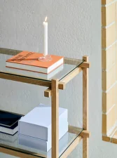 Woody Shelving System Column Low, clear glass