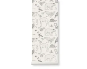 Katie Scott Animals Wallpaper, off-white