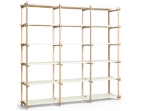 Woody Shelving System High, almond white