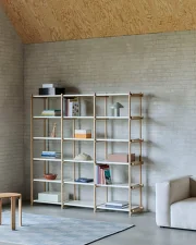 Woody Shelving System High, almond white