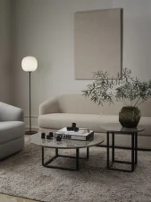 Florence Side Table Ø50, gris du Marais marble / black