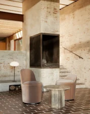 Epic Coffee Table Ø60, warm taupe travertine