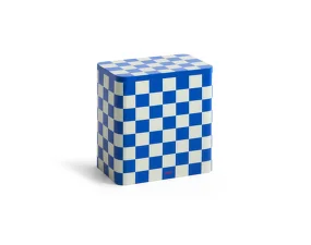 Tin Container Large, blue and off-white