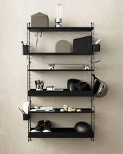 String Metal Shelf Low Edge 78 x 30, black