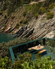 Ville AV28 Bench, bronze green / teak