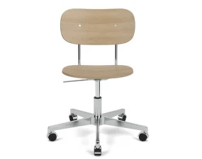 Co Task Chair, polished aluminium/natural oak