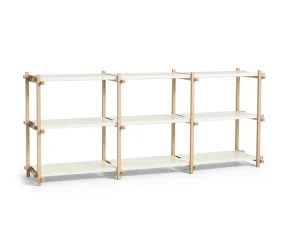 Woody Shelving System Low, almond white