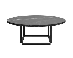 Florence Coffee Table Ø90, black Marquina marble / black