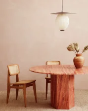 Epic Dining Table Ø130, red travertine