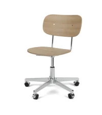 Co Task Chair, polished aluminium/natural oak