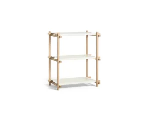 Woody Shelving System Column Low, almond white