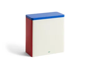 Tin Container X-Large, off-white, blue and red