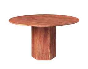 Epic Dining Table Ø130, red travertine