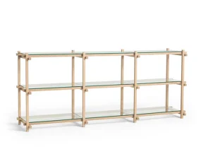 Woody Shelving System Low, clear glass