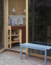 Linear Steel Bench 170 cm, pale blue