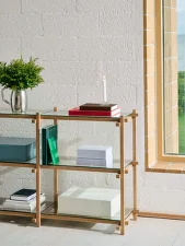 Woody Shelving System Low, clear glass