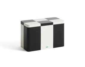 Tin Container Medium, black and off-white