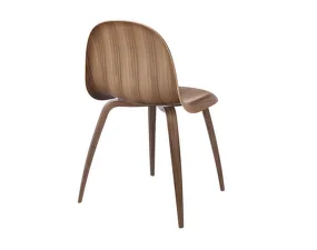 3D Dining Chair Wood Base, american walnut