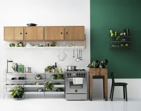 String Cabinet with Swing Door, walnut
