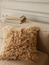 Meadow High Pile Cushion, light sand