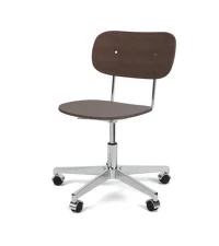 Co Task Chair, polished aluminium/dark oak