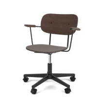 Co Task Chair with Armrest, black/dark oak