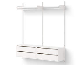 Wardrobe Shelf Cabinet w. Drawers, white/white