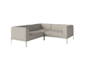 Caisa 5-Seater Cornersofa 212x212, brushed steel/Nantes sand