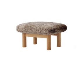 Brasilia Ottoman, Sheepskin sahara/natural oak