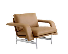 Meantime Lounge Chair AV29, cognac/polished aluminium