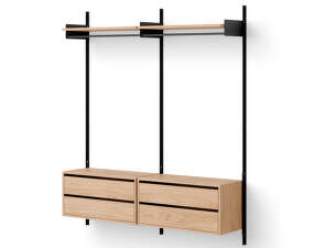 Wardrobe Shelf Cabinet w. Drawers, oak/black