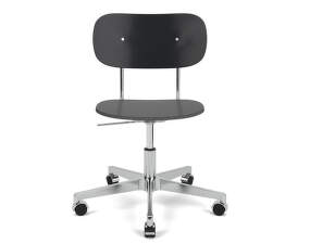 Co Task Chair, polished aluminium/black oak