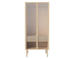 Cana Wardrobe w. Glass Doors, white oiled oak