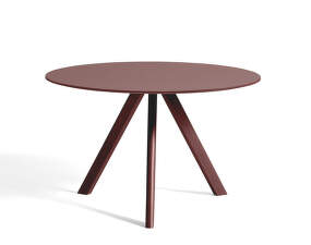 CPH 20 Table Ø120, bordeaux/burgundy linoleum