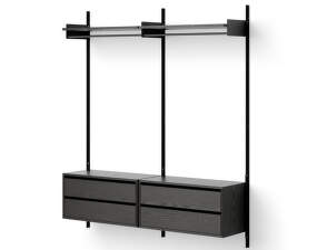 Wardrobe Shelf Cabinet w. Drawers, black ash/black