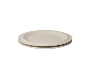 Edge Plate Ø21 cm, set of 2, ecru stoneware