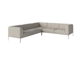 Caisa 6-Seater Cornersofa 273x273, brushed steel/Nantes sand