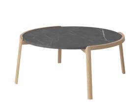 Mix Coffee Table Ø94, white oiled oak/pietra grey marble