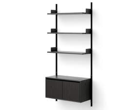 Wall Shelf 1900 Cabinet Low w. Doors, black ash/black