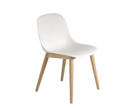 Fiber Side Chair Wood Base, natural white/oak