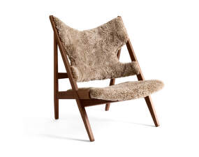 Knitting Lounge Chair Sheepskin, walnut/sahara