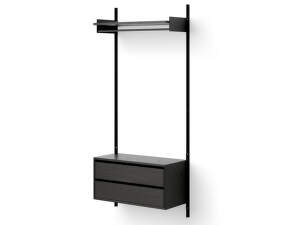 Wardrobe Shelf Cabinet w. Drawers 1, black ash/black