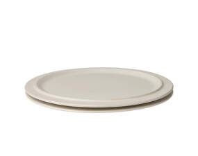 Edge Plate Ø27 cm, set of 2, ecru stoneware