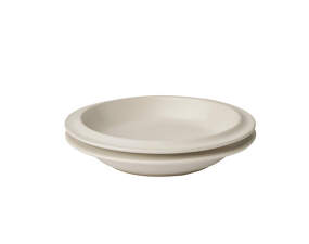 Edge Deep Plate Ø21 cm, set of 2, ecru stoneware