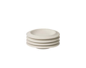 Edge Espresso Saucer, set of 4, ecru stoneware