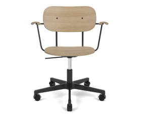 Co Task Chair with Armrest, black/natural oak