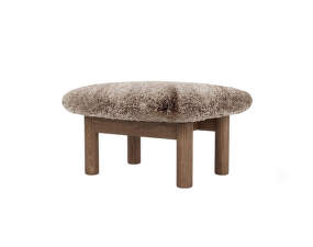 Brasilia Ottoman, Sheepskin sahara/walnut